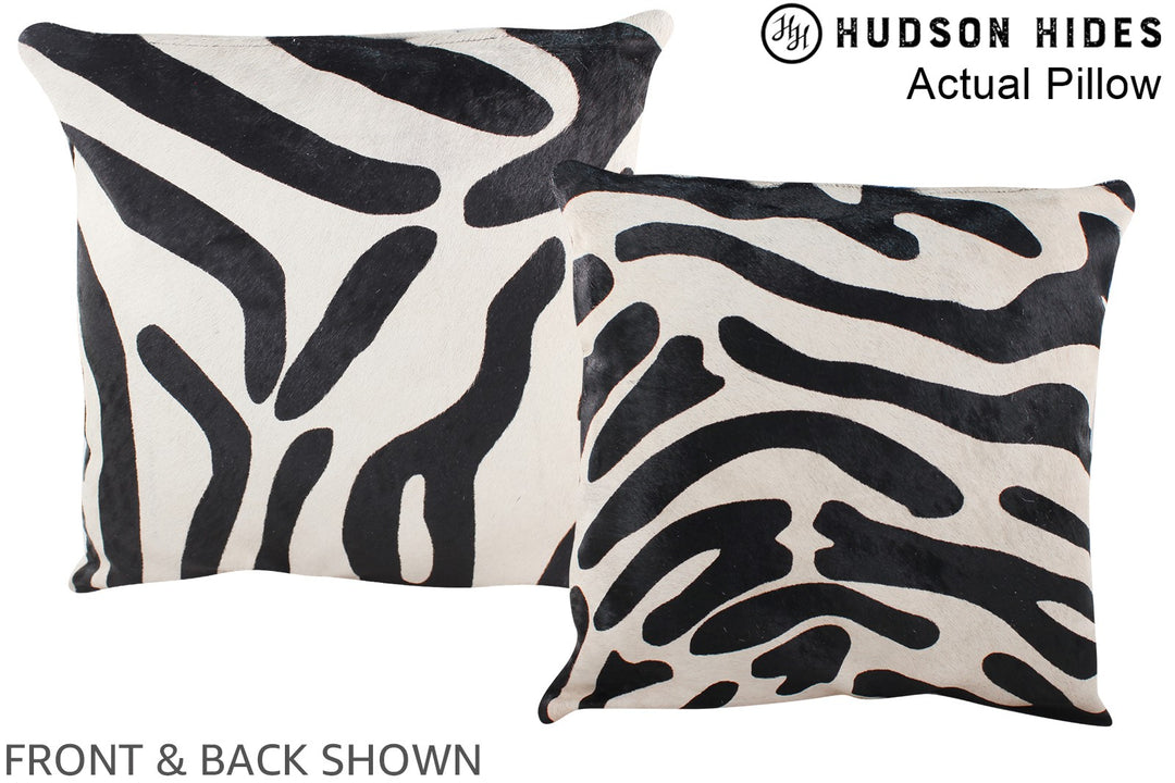Zebra 16"x16" Brazilian Cowhide Pillow #A13420 by Hudson Hides