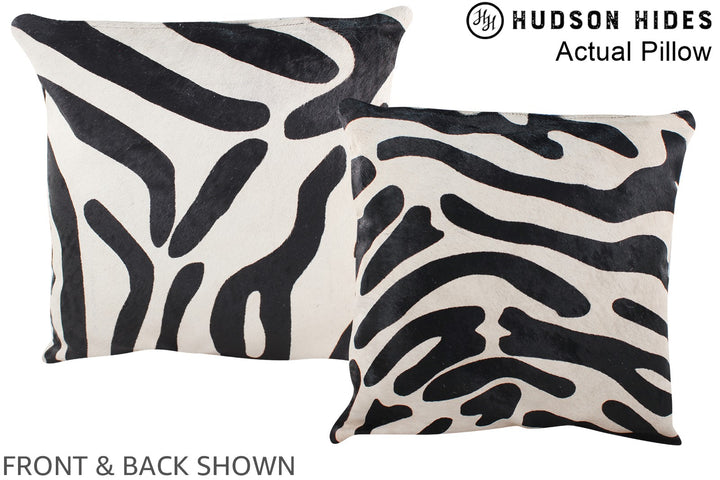 Zebra 16"x16" Brazilian Cowhide Pillow #A13420 by Hudson Hides