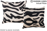 Zebra 16"x16" Brazilian Cowhide Pillow #A13421 by Hudson Hides