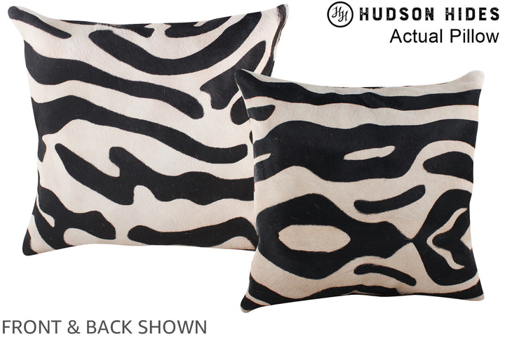 Zebra 16"x16" Brazilian Cowhide Pillow #A13421 by Hudson Hides