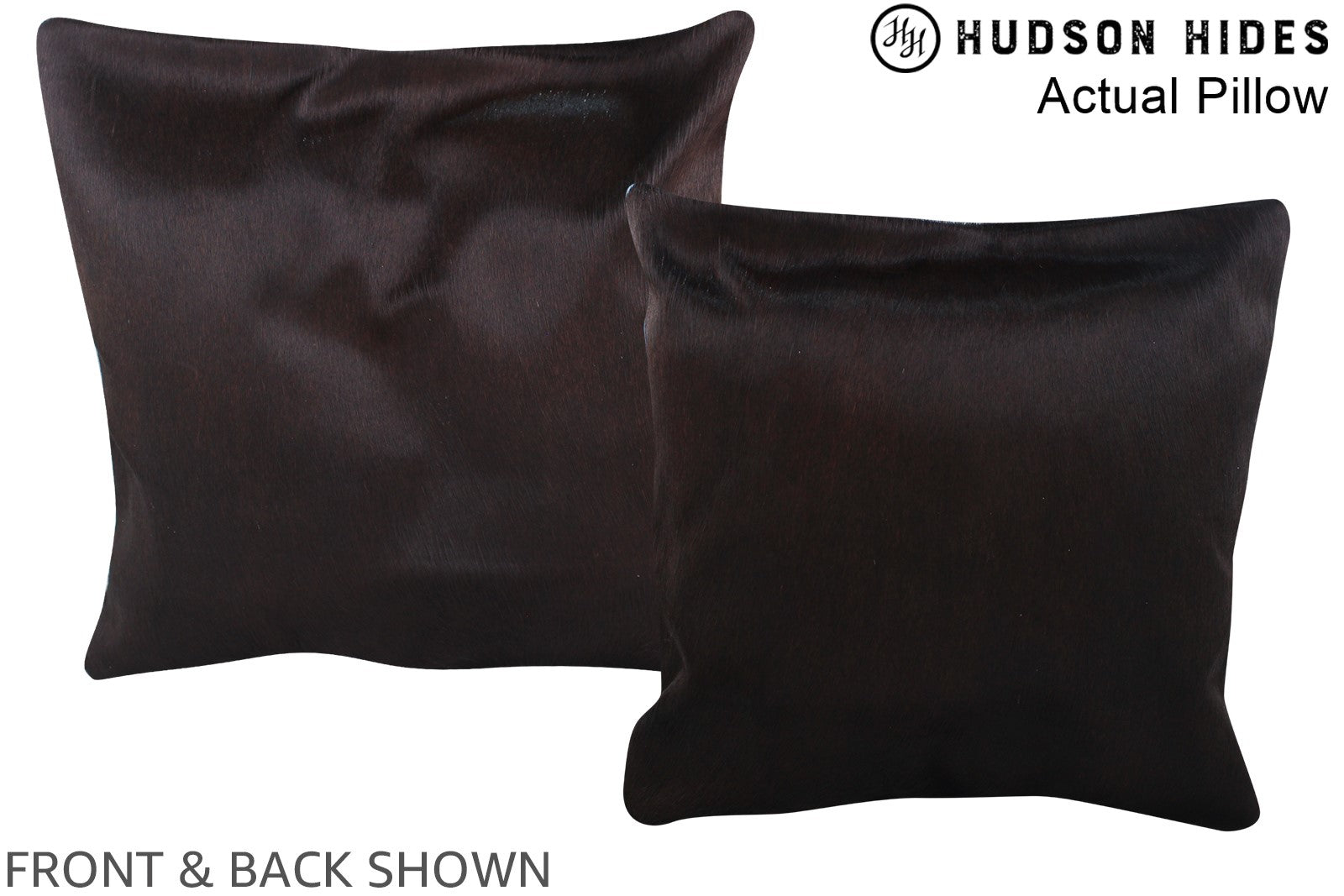 Solid Black Cowhide Pillow #A13422