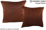 Solid Brown 16"x16" Brazilian Cowhide Pillow #A13442 by Hudson Hides