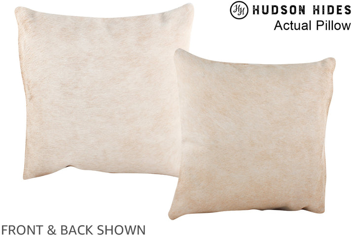 Beige 16"x16" Brazilian Cowhide Pillow #A13472 by Hudson Hides