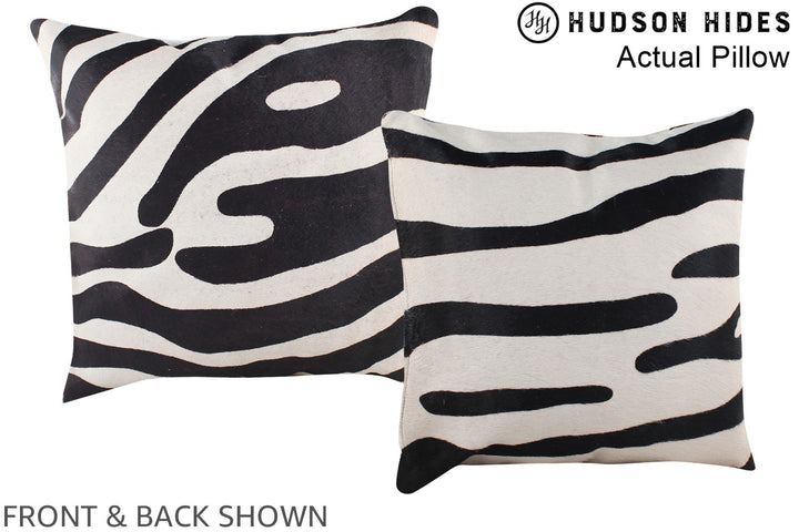 Zebra 16"x16" Brazilian Cowhide Pillow #A13481 by Hudson Hides