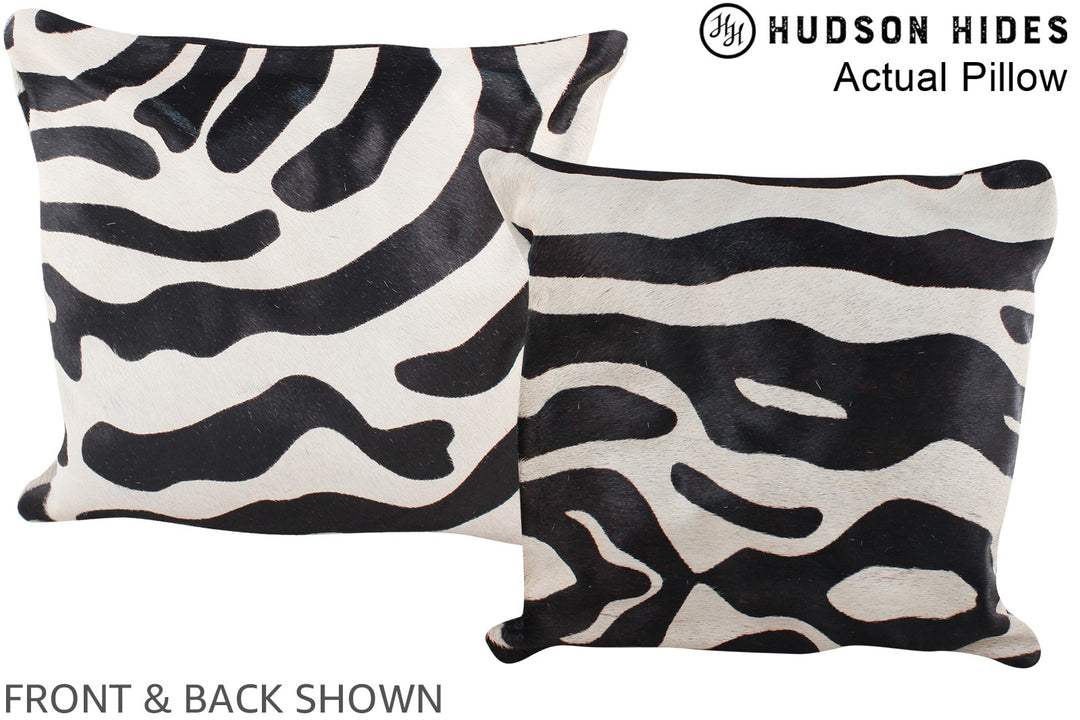 Zebra 16"x16" Brazilian Cowhide Pillow #A13513 by Hudson Hides