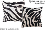 Zebra 16"x16" Brazilian Cowhide Pillow #A13516 by Hudson Hides