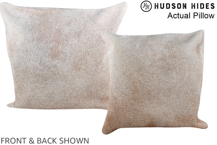 Grey with Beige 16"x16" Brazilian Cowhide Pillow #A13520 by Hudson Hides