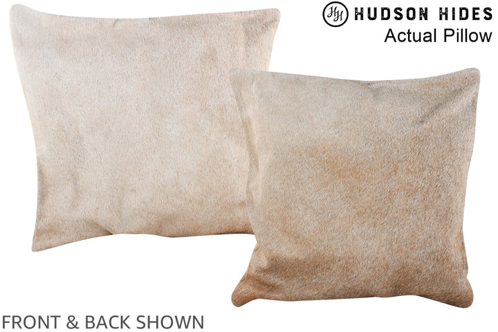 Grey with Beige 16"x16" Brazilian Cowhide Pillow #A13548 by Hudson Hides