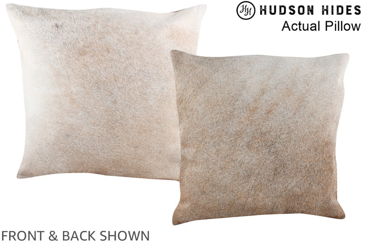 Grey with Beige 16"x16" Brazilian Cowhide Pillow #A13549 by Hudson Hides