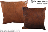 Solid Brown 16"x16" Brazilian Cowhide Pillow #A13555 by Hudson Hides