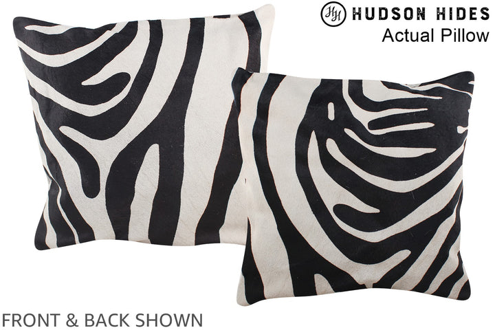 Zebra 16"x16" Brazilian Cowhide Pillow #A13557 by Hudson Hides