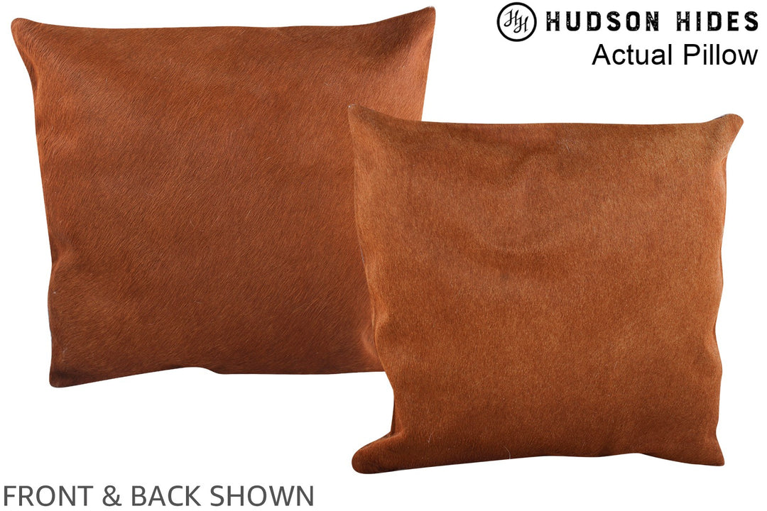 Solid Brown 16"x16" Brazilian Cowhide Pillow #A13563 by Hudson Hides