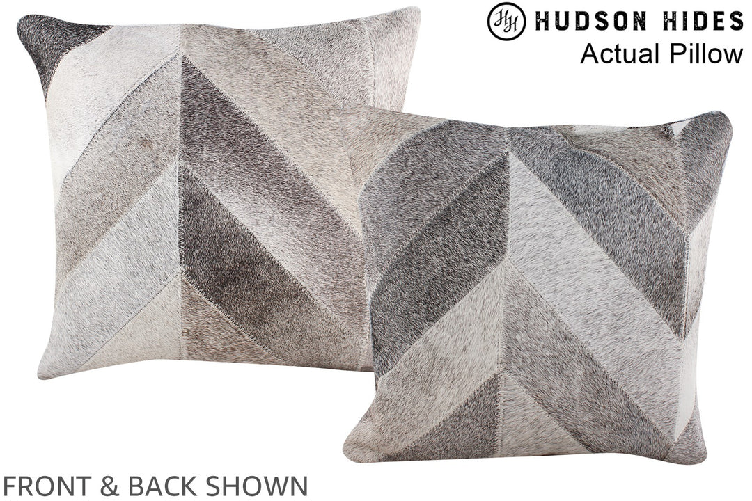 Patchwork 16"x16" Brazilian Cowhide Pillow #A13569 by Hudson Hides