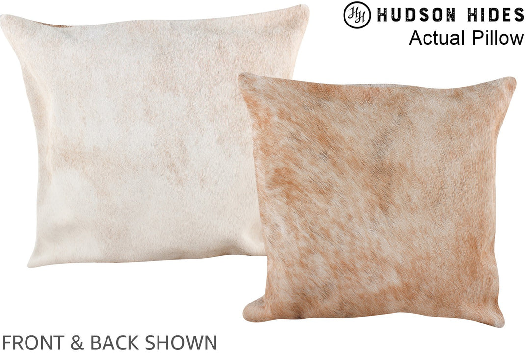 Beige 16"x16" Brazilian Cowhide Pillow #A13621 by Hudson Hides