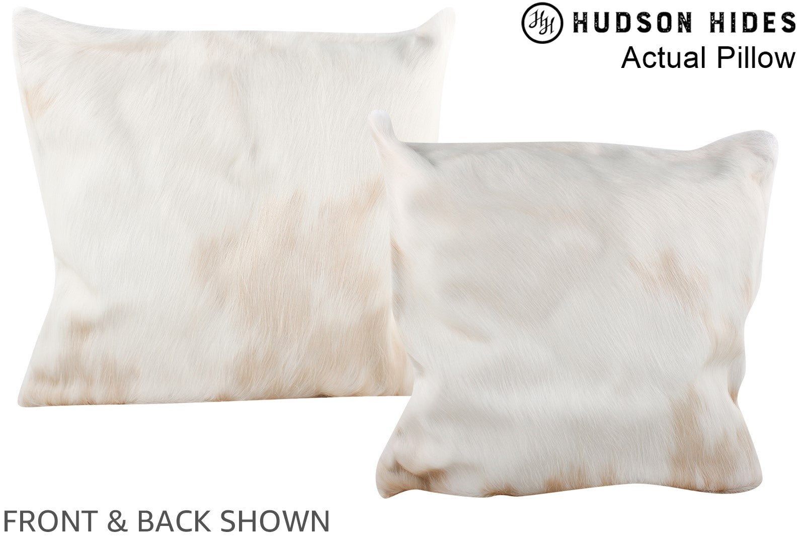Beige and White Cowhide Pillow #A13623