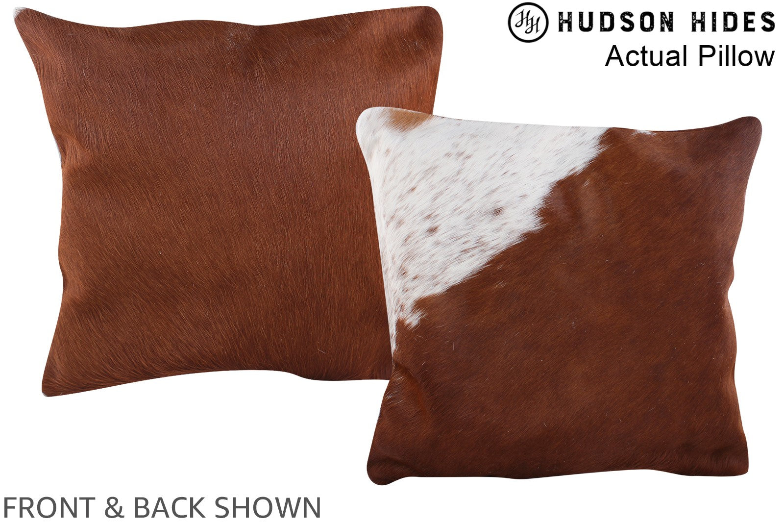 Brown and White Cowhide Pillow #A13648