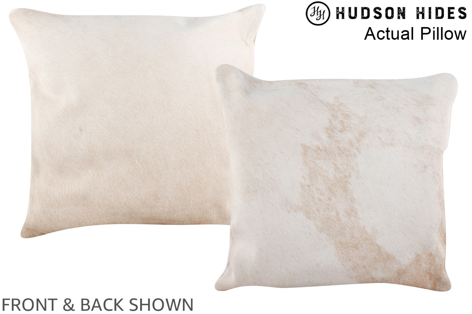 Beige and White Cowhide Pillow #A13671