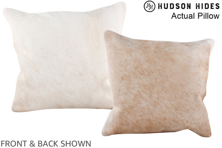 Beige 16"x16" Brazilian Cowhide Pillow #A13672 by Hudson Hides