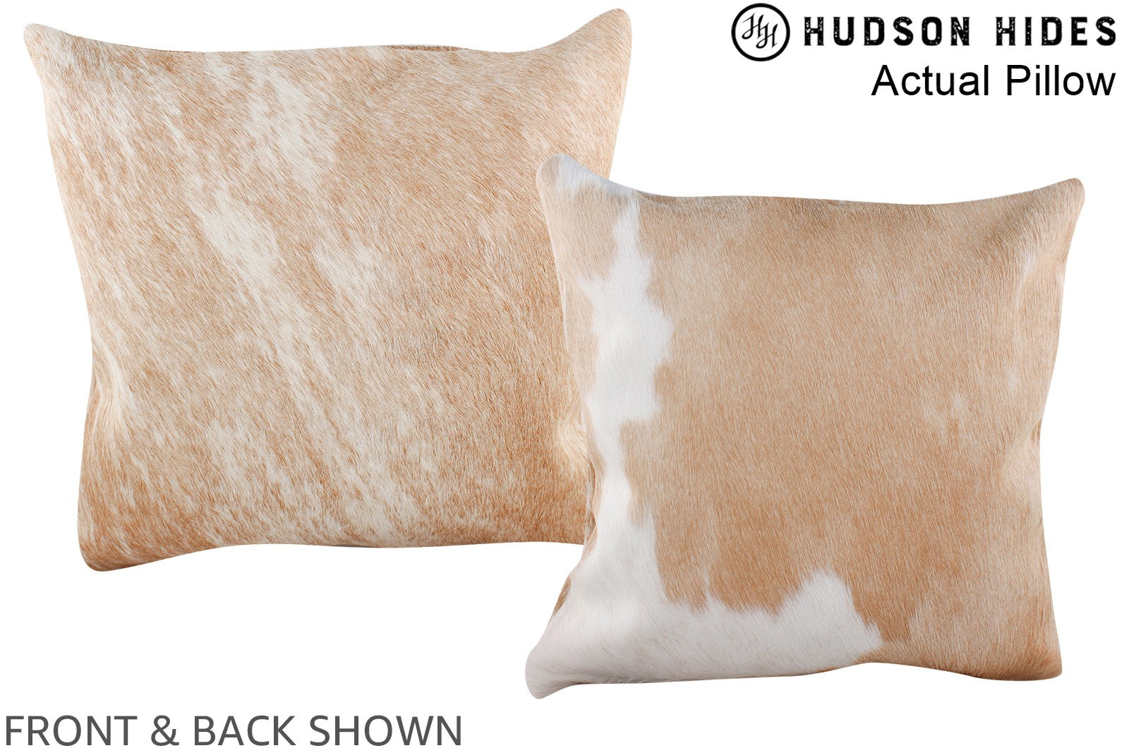 Beige and White Cowhide Pillow #A13674