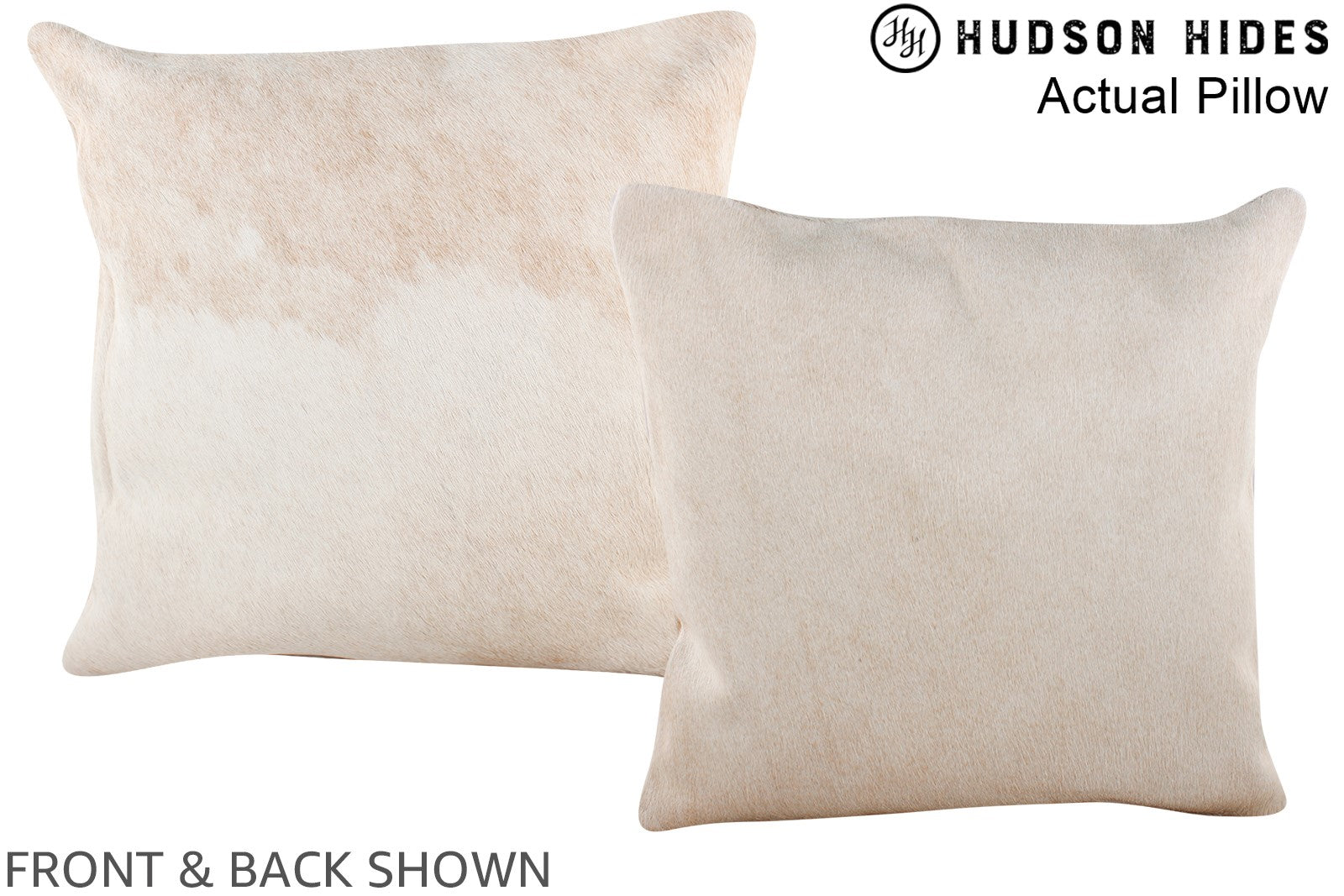 Beige and White Cowhide Pillow #A13675