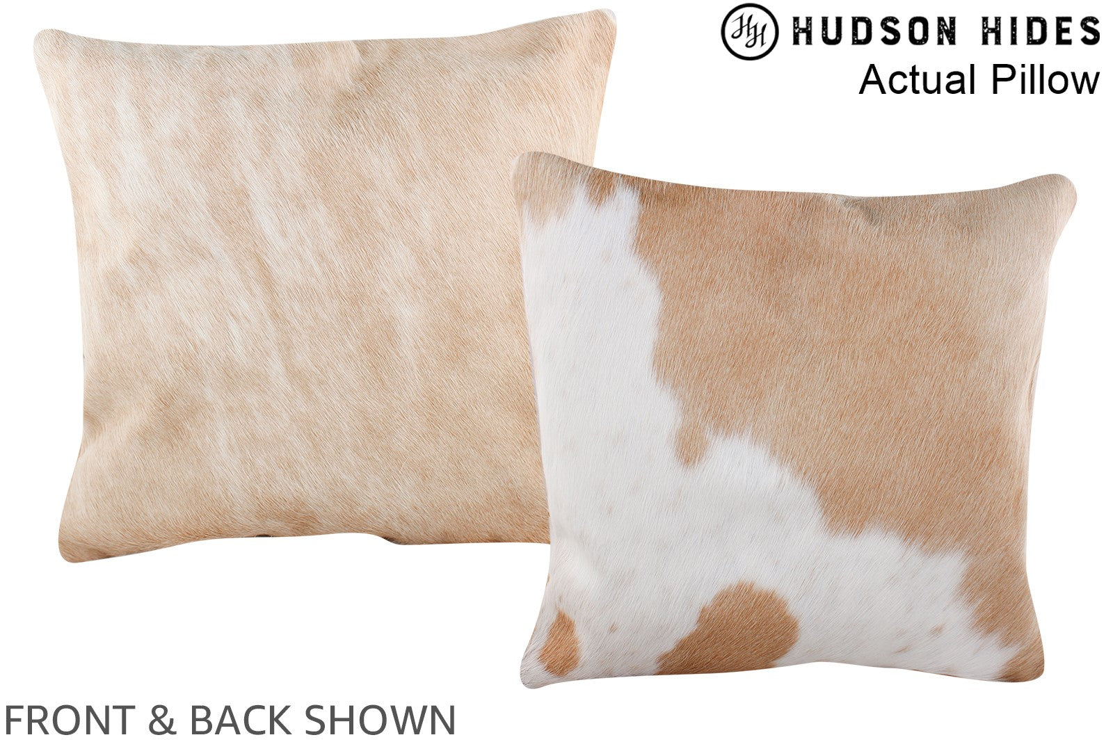 Beige and White Cowhide Pillow #A13677