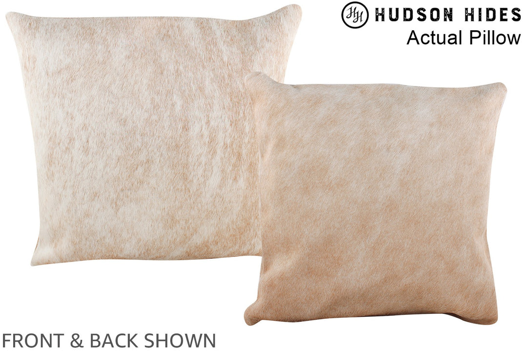Beige 16"x16" Brazilian Cowhide Pillow #A13679 by Hudson Hides