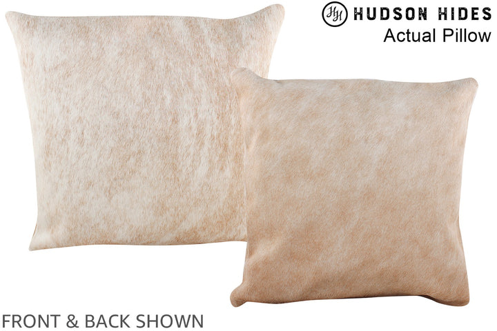 Beige 16"x16" Brazilian Cowhide Pillow #A13679 by Hudson Hides