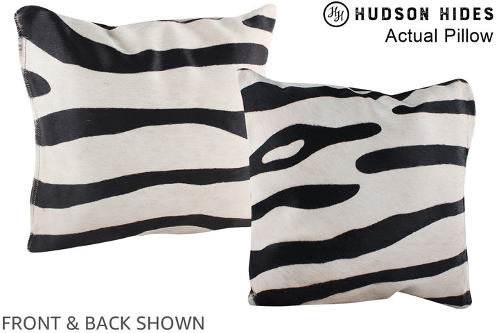 Zebra 16"x16" Brazilian Cowhide Pillow #A13690 by Hudson Hides