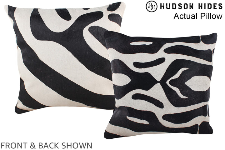 Zebra 16"x16" Brazilian Cowhide Pillow #A13691 by Hudson Hides