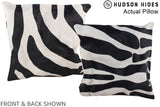 Zebra 16"x16" Brazilian Cowhide Pillow #A13692 by Hudson Hides
