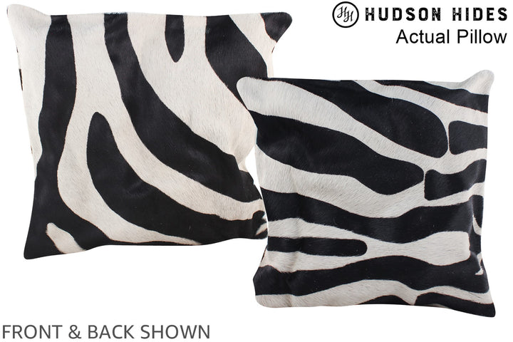 Zebra 16"x16" Brazilian Cowhide Pillow #A13692 by Hudson Hides