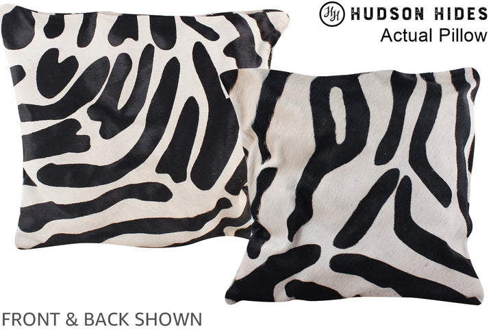 Zebra 16"x16" Brazilian Cowhide Pillow #A13693 by Hudson Hides
