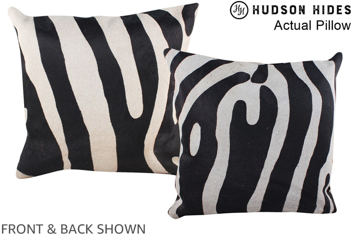 Zebra 16"x16" Brazilian Cowhide Pillow #A13694 by Hudson Hides