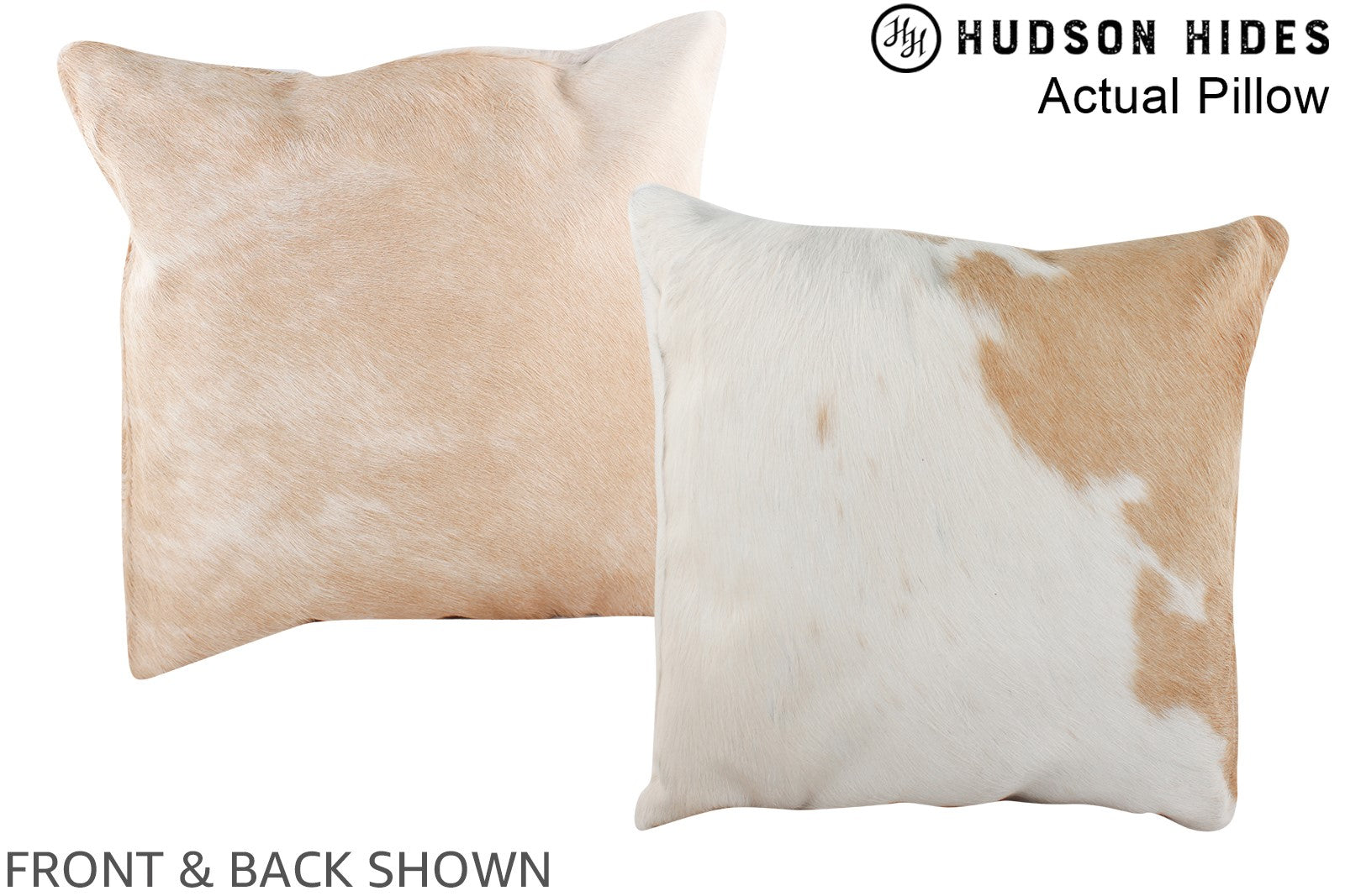 Beige and White Cowhide Pillow #A13696