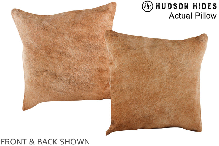 Solid Brown 16"x16" Brazilian Cowhide Pillow #A13697 by Hudson Hides