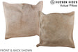 Grey with Beige 16"x16" Brazilian Cowhide Pillow #A13700 by Hudson Hides