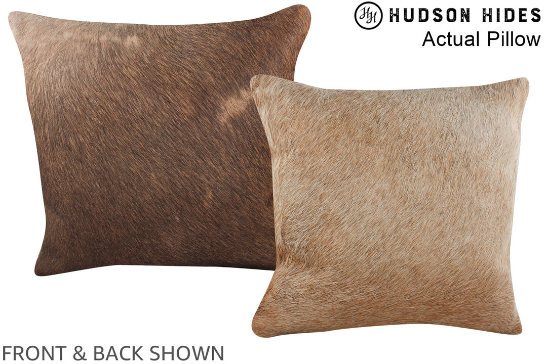 Taupe 16"x16" Brazilian Cowhide Pillow #A13701 by Hudson Hides