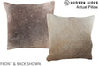Grey with Beige 16"x16" Brazilian Cowhide Pillow #A13705 by Hudson Hides