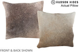 Grey with Beige 16"x16" Brazilian Cowhide Pillow #A13705 by Hudson Hides