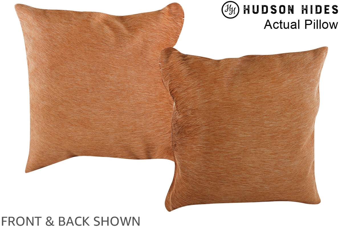 Solid Brown Cowhide Pillow #A13714