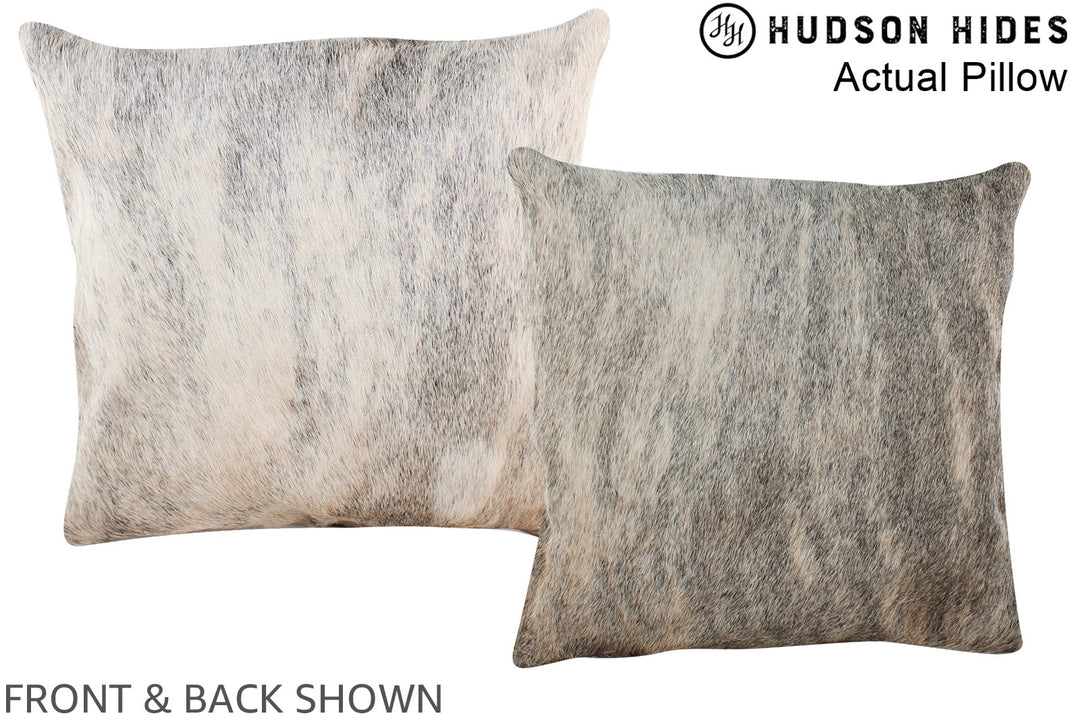 Grey 16"x16" Brazilian Cowhide Pillow #A13724 by Hudson Hides