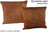 Solid Brown 16"x16" Brazilian Cowhide Pillow #A13738 by Hudson Hides