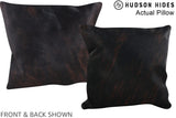 Solid Black 16"x16" Brazilian Cowhide Pillow #A13742 by Hudson Hides