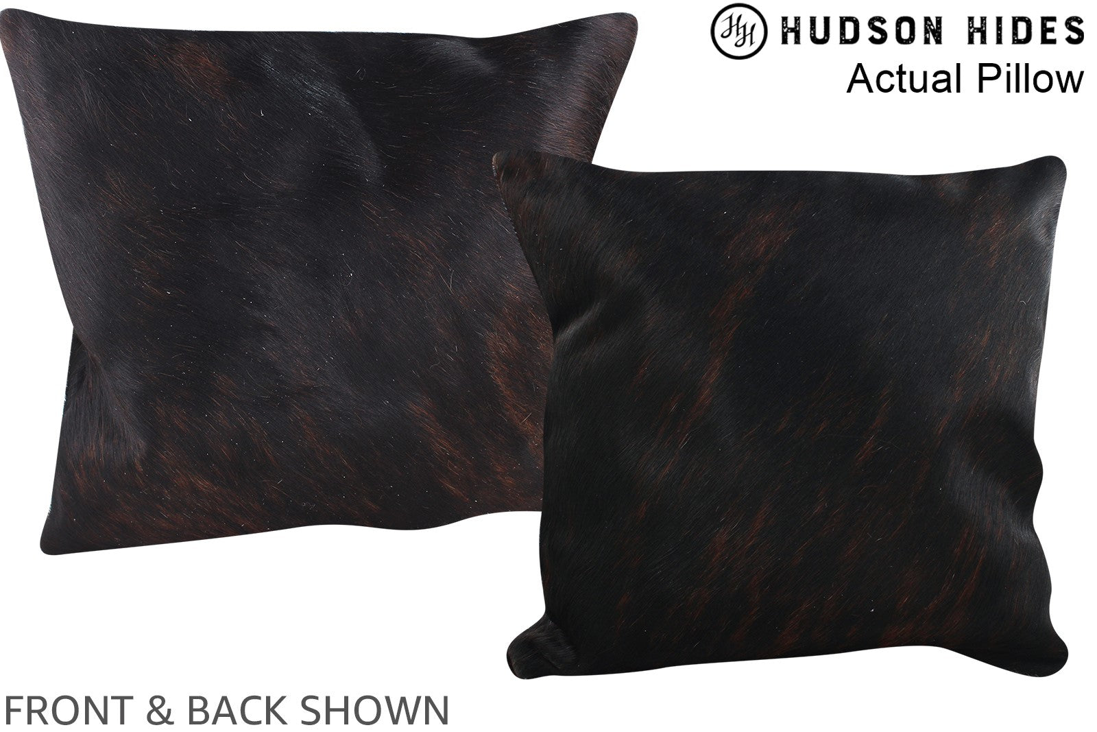 Solid Black Cowhide Pillow #A13742