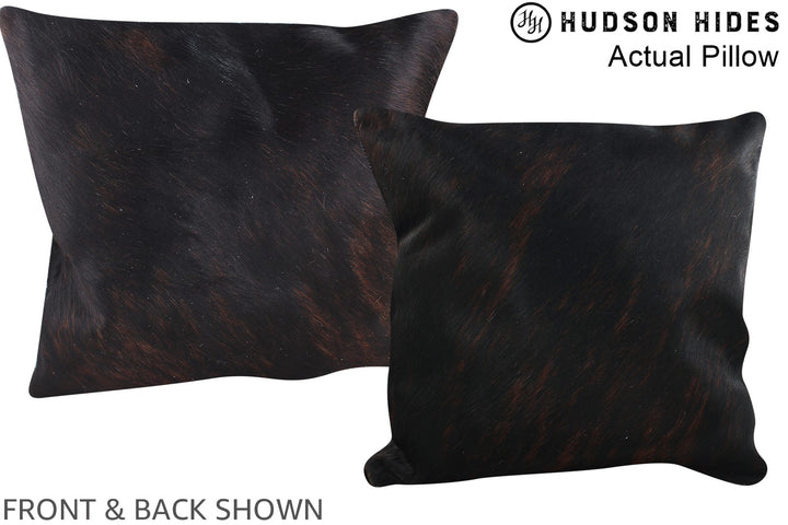 Solid Black 16"x16" Brazilian Cowhide Pillow #A13742 by Hudson Hides