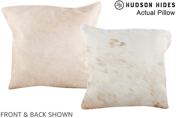 Beige 16"x16" Brazilian Cowhide Pillow #A13749 by Hudson Hides