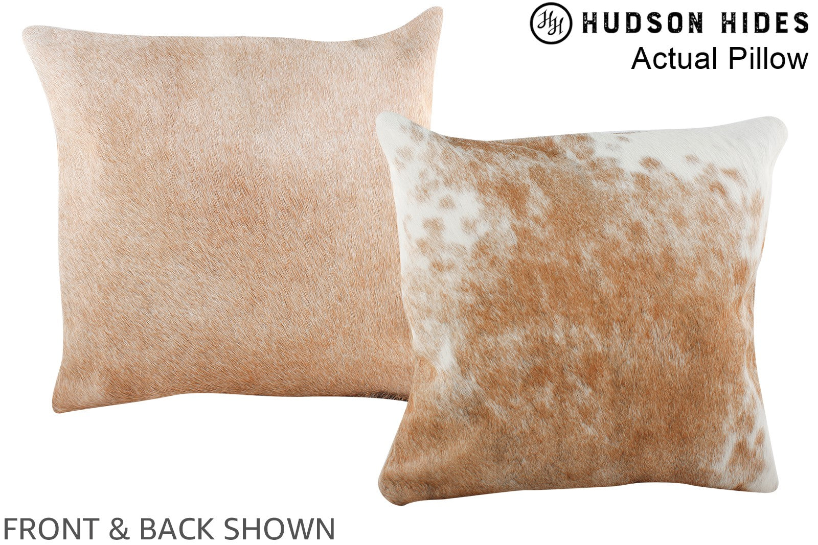 Beige and White Cowhide Pillow #A13751