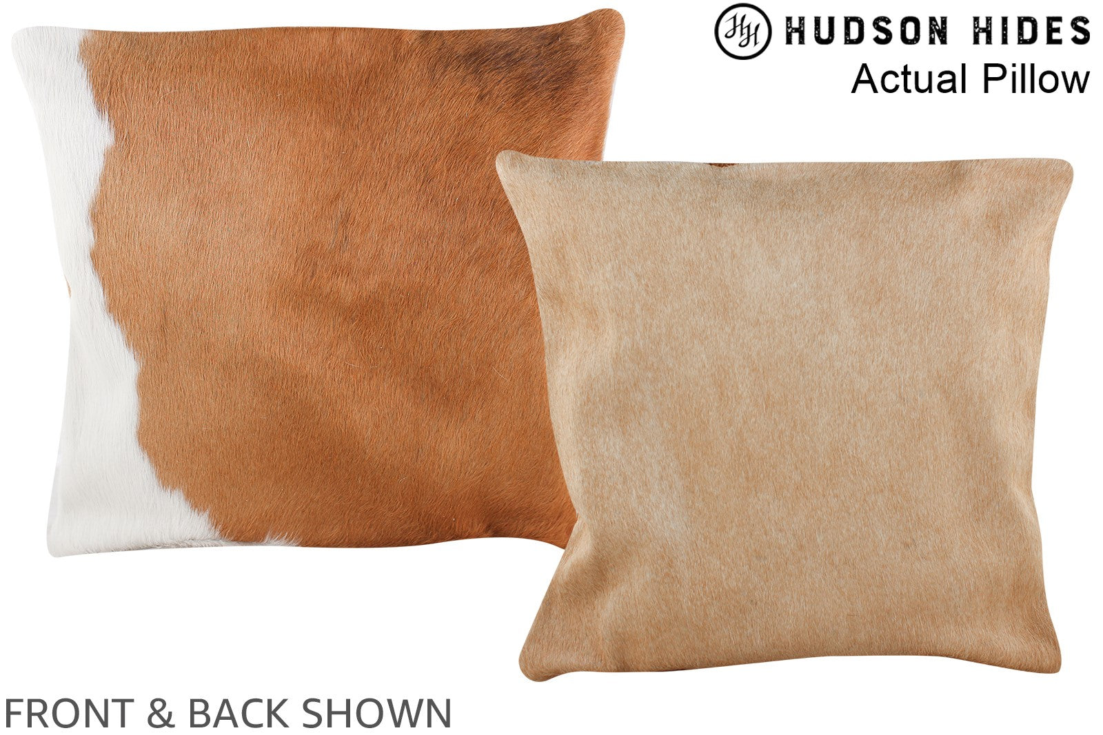 Beige and White Cowhide Pillow #A13752