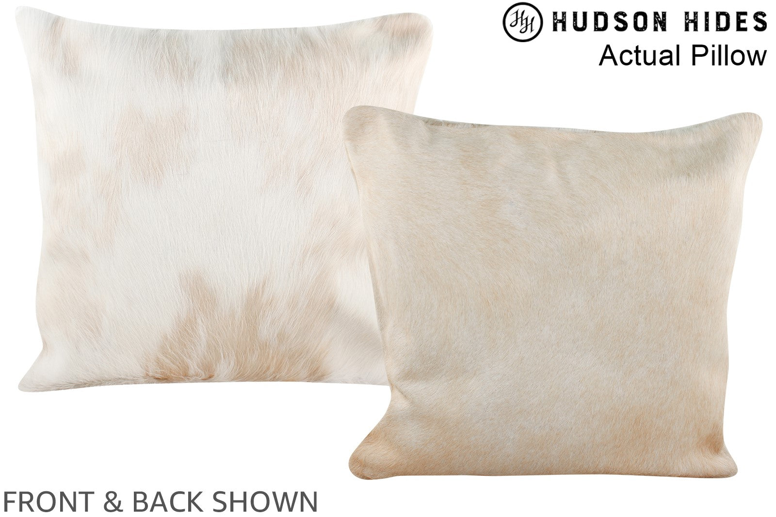 Beige and White Cowhide Pillow #A13753