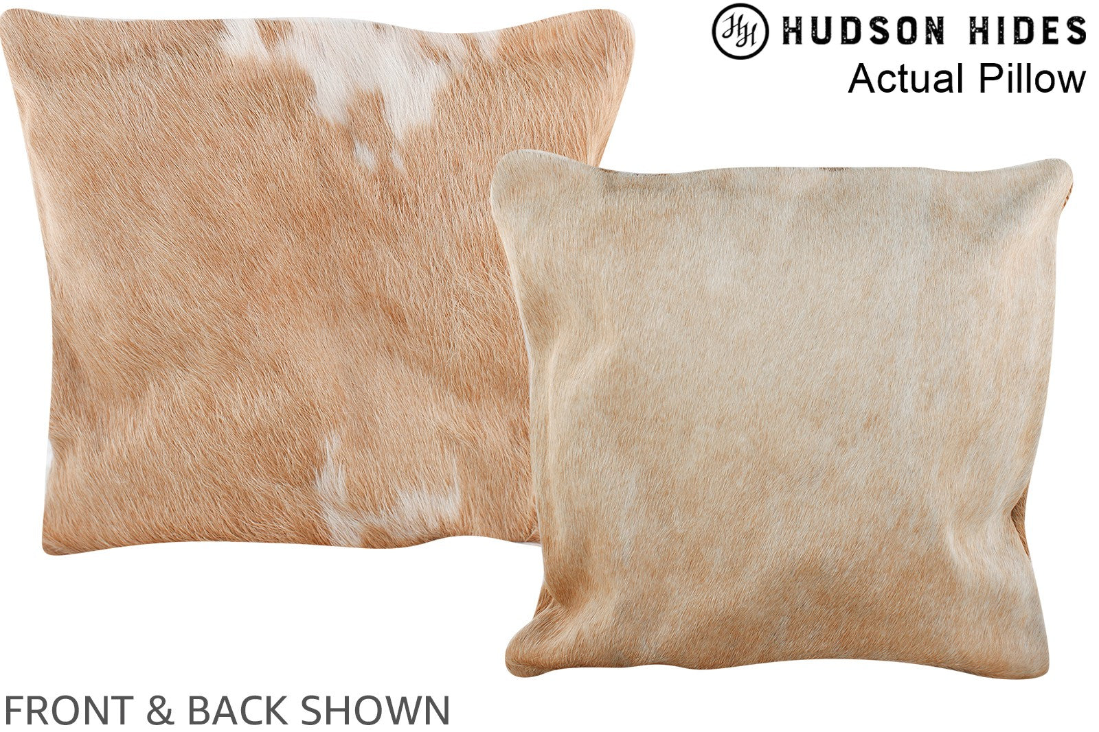 Beige and White Cowhide Pillow #A13754